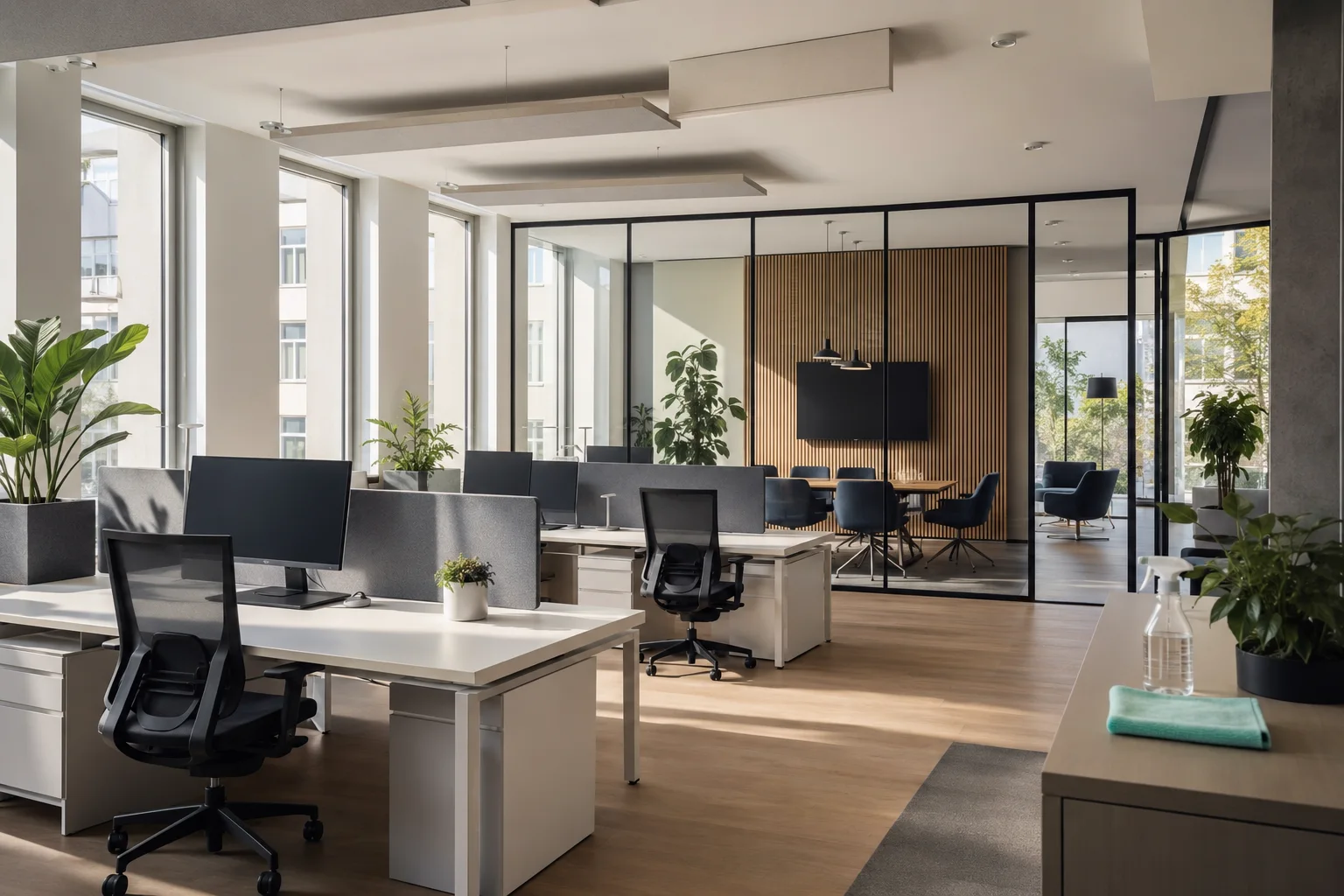 Büroreinigung – Beispiel eines gepflegten Raums